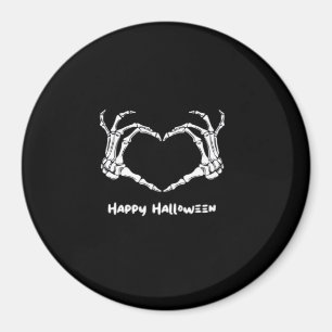 Spooky Skeleton Hand Heart With "Happy Halloween"  Magnet
