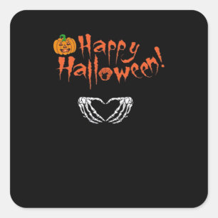 Spooky Skeleton Hands. Happy Halloween.  Square Sticker