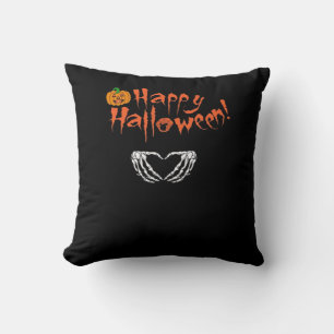 Spooky Skeleton Hands. Happy Halloween.  Throw Pillow