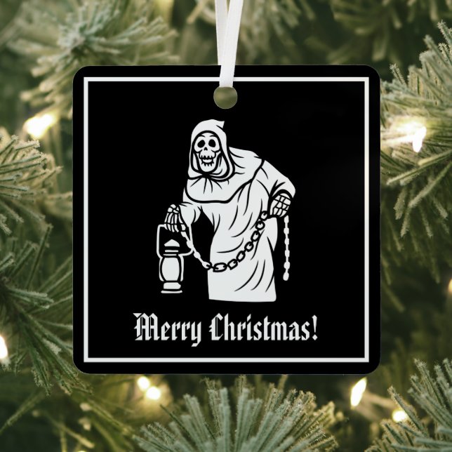 Spooky Skeleton Metal Ornament (Insitu)