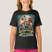 Spooky Skeleton & Mummy T-Rex Halloween Design