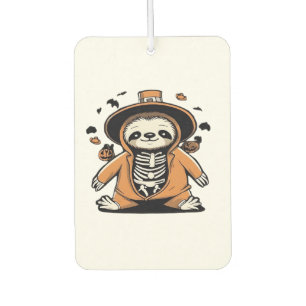 Spooky skeleton sloth trick or treating Classic T- Air Freshener