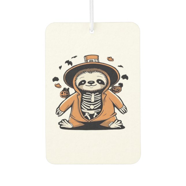 Spooky skeleton sloth trick or treating Classic T- Air Freshener (Front)