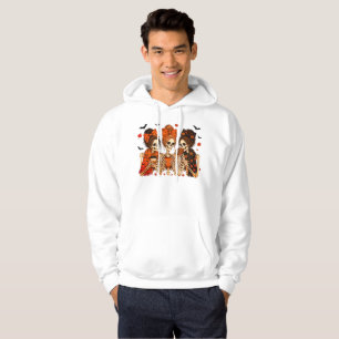Spooky Skeletons Drinking Coffee Fall Halloween Hoodie
