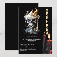 Spooky skull cocktail black candles gothic chic