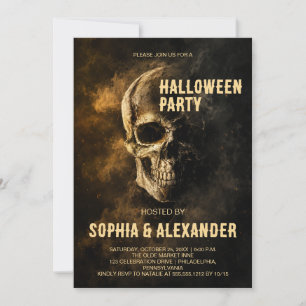 Spooky Skull Eerie Night Halloween Party Invitation