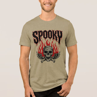 Spooky Skull Halloween T-Shirt Tri-Blend Shirt