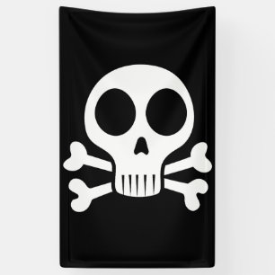 spooky skull on a black background banner
