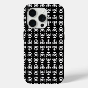 spooky skull on a black background iPhone 15 pro case