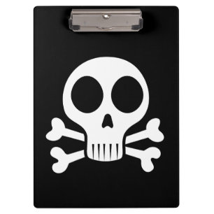 spooky skull on a black background clipboard