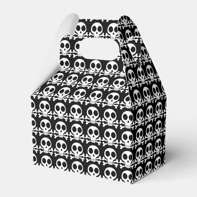 spooky skull on a black background favor box (Front Side)