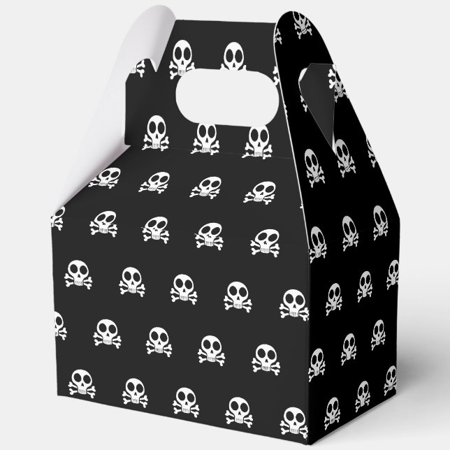 spooky skull on a black background favor box (Back)