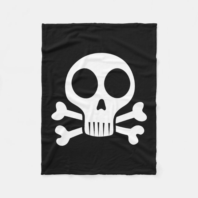 spooky skull on a black background fleece blanket (Front)