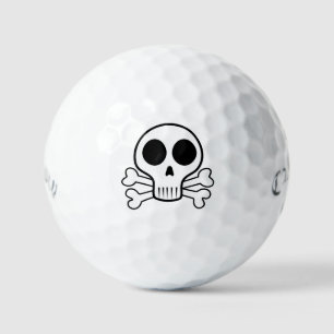 spooky skull on a black background golf balls