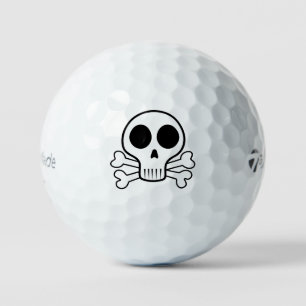 spooky skull on a black background golf balls
