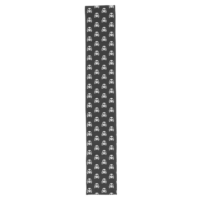spooky skull on a black background long table runner (Front)