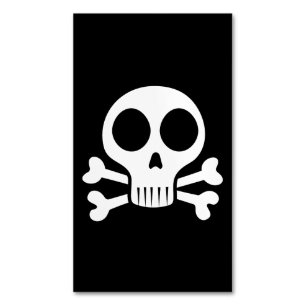 spooky skull on a black background 	Magnetic business card