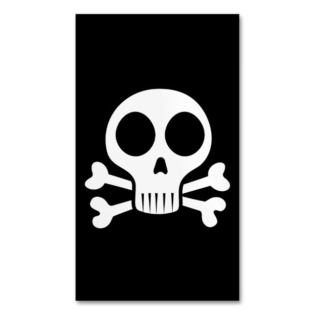spooky skull on a black background 	Magnetic business card (Front Vertical)