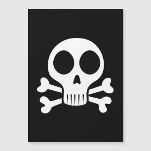 spooky skull on a black background magnetic invitation