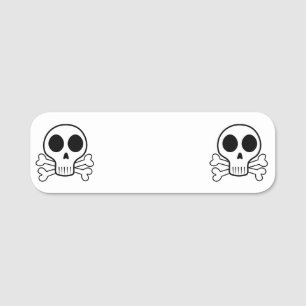 spooky skull on a black background name tag