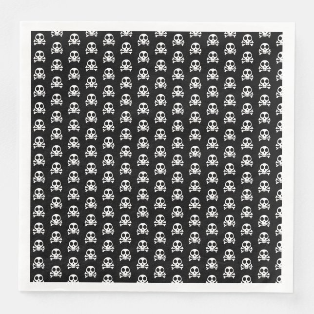 spooky skull on a black background napkin (Front)