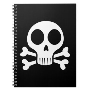 spooky skull on a black background notebook
