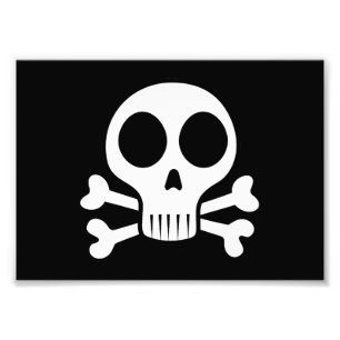 spooky skull on a black background photo print
