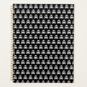 spooky skull on a black background planner