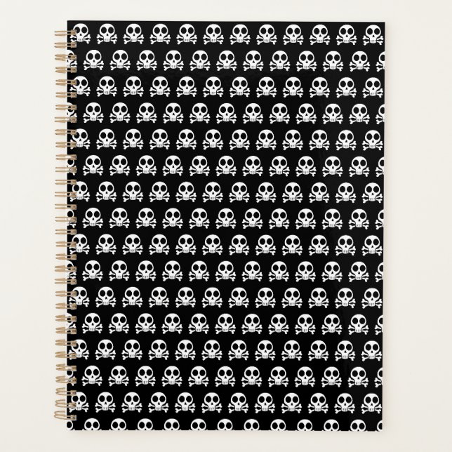 spooky skull on a black background planner (Front)