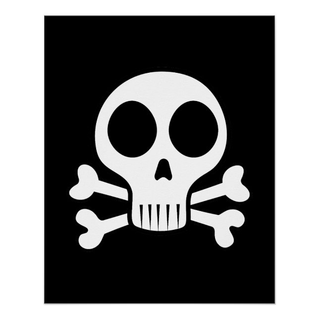 spooky skull on a black background poster (Front)