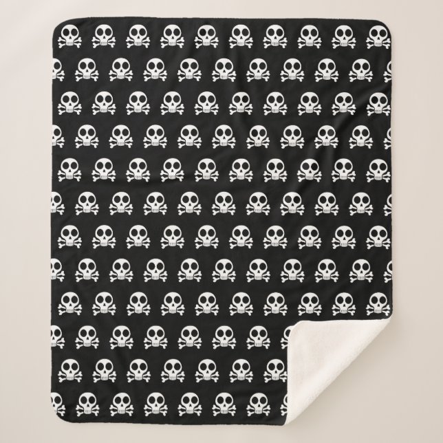 spooky skull on a black background sherpa blanket (Front)