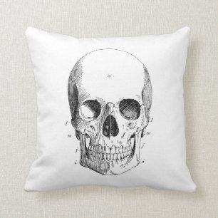 Spooky Skull Throw Pillow