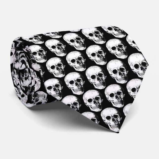 Spooky Skull Tie (Rolled)