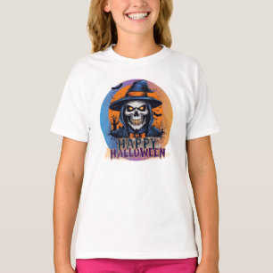 Spooky Skull Witch Halloween Art-88888 T-Shirt