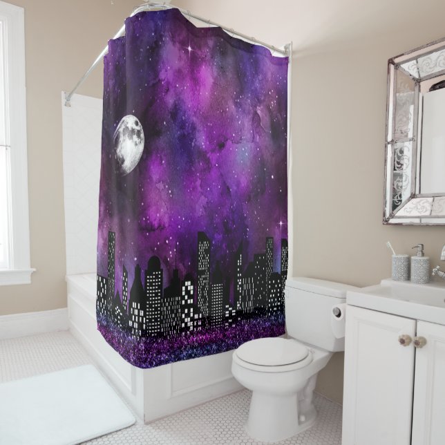 Spooky Skyline | City Lights on Galaxy Sky (In Situ)