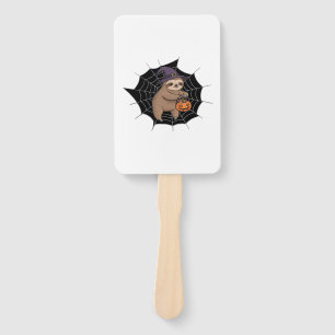 Spooky Sloth Halloween Fun - Cute Trick-or-Treat A Hand Fan