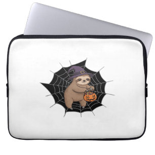Spooky Sloth Halloween Fun - Cute Trick-or-Treat A Laptop Sleeve