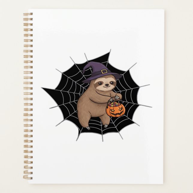 Spooky Sloth Halloween Fun - Cute Trick-or-Treat A Planner (Front)