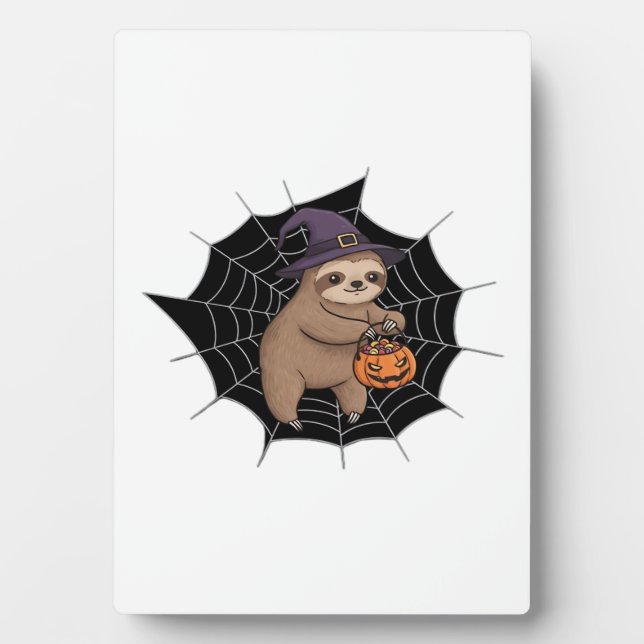 Spooky Sloth Halloween Fun - Cute Trick-or-Treat A Plaque (Front)