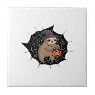 Spooky Sloth Halloween Fun - Cute Trick-or-Treat A Tile