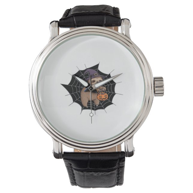 Spooky Sloth Halloween Fun - Cute Trick-or-Treat A Watch (Front)
