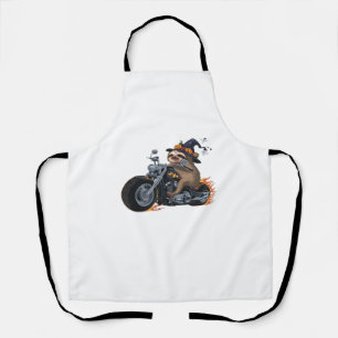 Spooky Sloth Motorcycle Ride Halloween Biker Fun C Apron