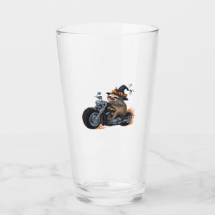 Spooky Sloth Motorcycle Ride Halloween Biker Fun C Glass