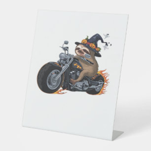 Spooky Sloth Motorcycle Ride Halloween Biker Fun C Pedestal Sign