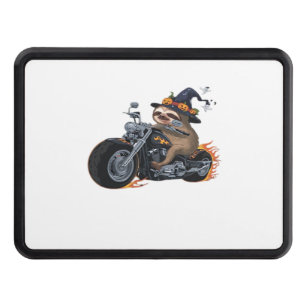 Spooky Sloth Motorcycle Ride Halloween Biker Fun C Trailer Hitch Cover