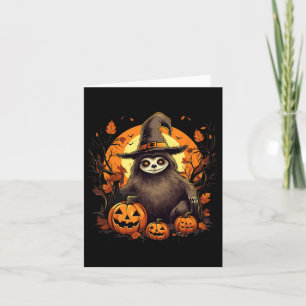 Spooky Sloth Witch Halloween  Card