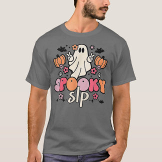 Spooky SLP Retro Groovy Halloween Speech Language  T-Shirt