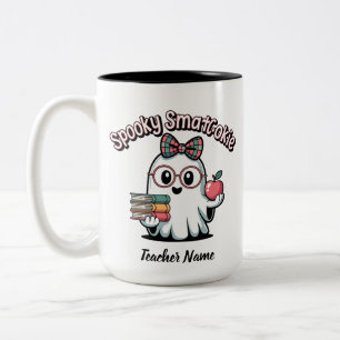 Spooky Smart Cookie Personalized Name Ghost Two-Tone Coffee Mug