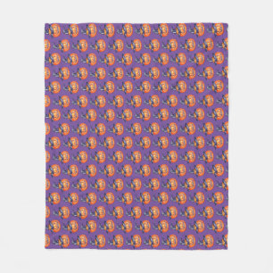 Spooky smiling Halloween pumpkin Wrapping Paper Fleece Blanket