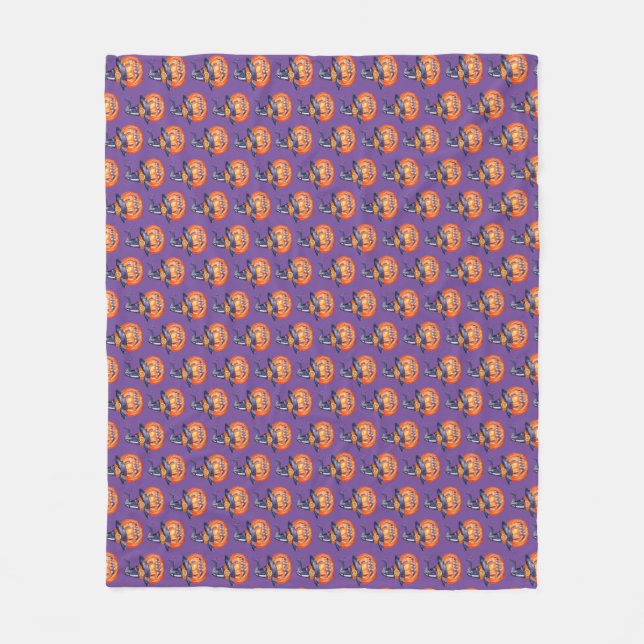 Spooky smiling Halloween pumpkin  Wrapping Paper Fleece Blanket (Front)